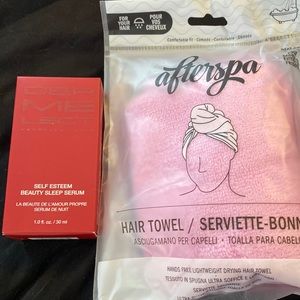 Afterspa hair towel and Der Me Lect beauty serum. BNWOT.